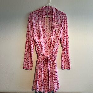 NWT Juicy Couture Pink Cherry Print Valentine’s Day Robe & Dress 2pc Set XL